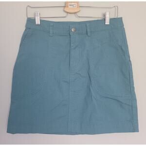 Patagonia Stand Up Skirt Womens 8 Organic Cotton Teal Blue Mid Rise